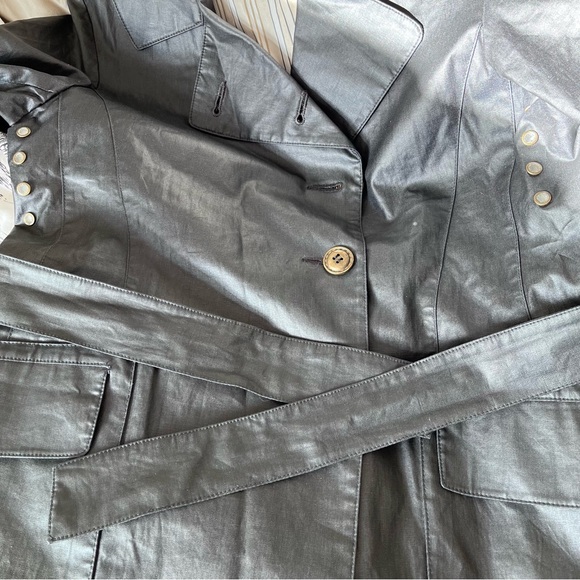 Francis Campelli Coat by Mackintosh Rainwear Belted Trench Waterproof Size 14 - Picture 5 of 9
